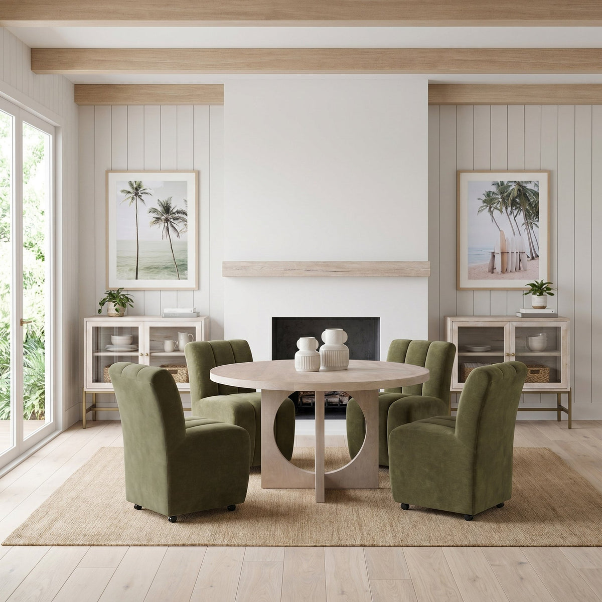 Mercana Liesl 54" Round Pedestal Dining Table | Modern | Gray Wood | Seats 6