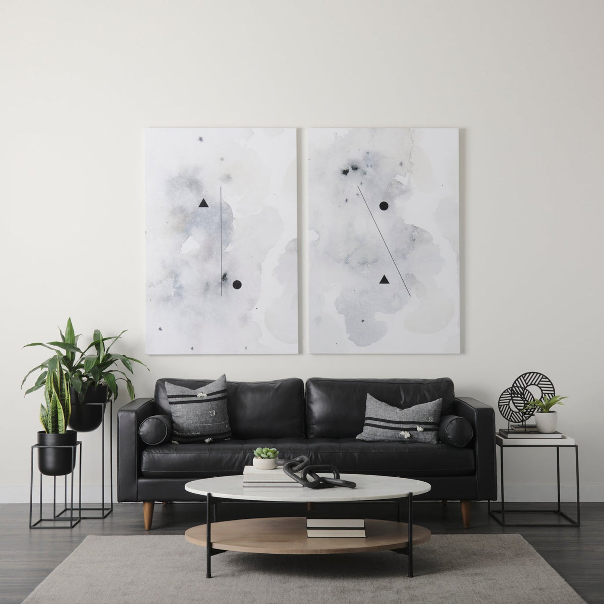 Mercana Svend 88.0L x 38.0W x 34.0H Black Leather Sofa