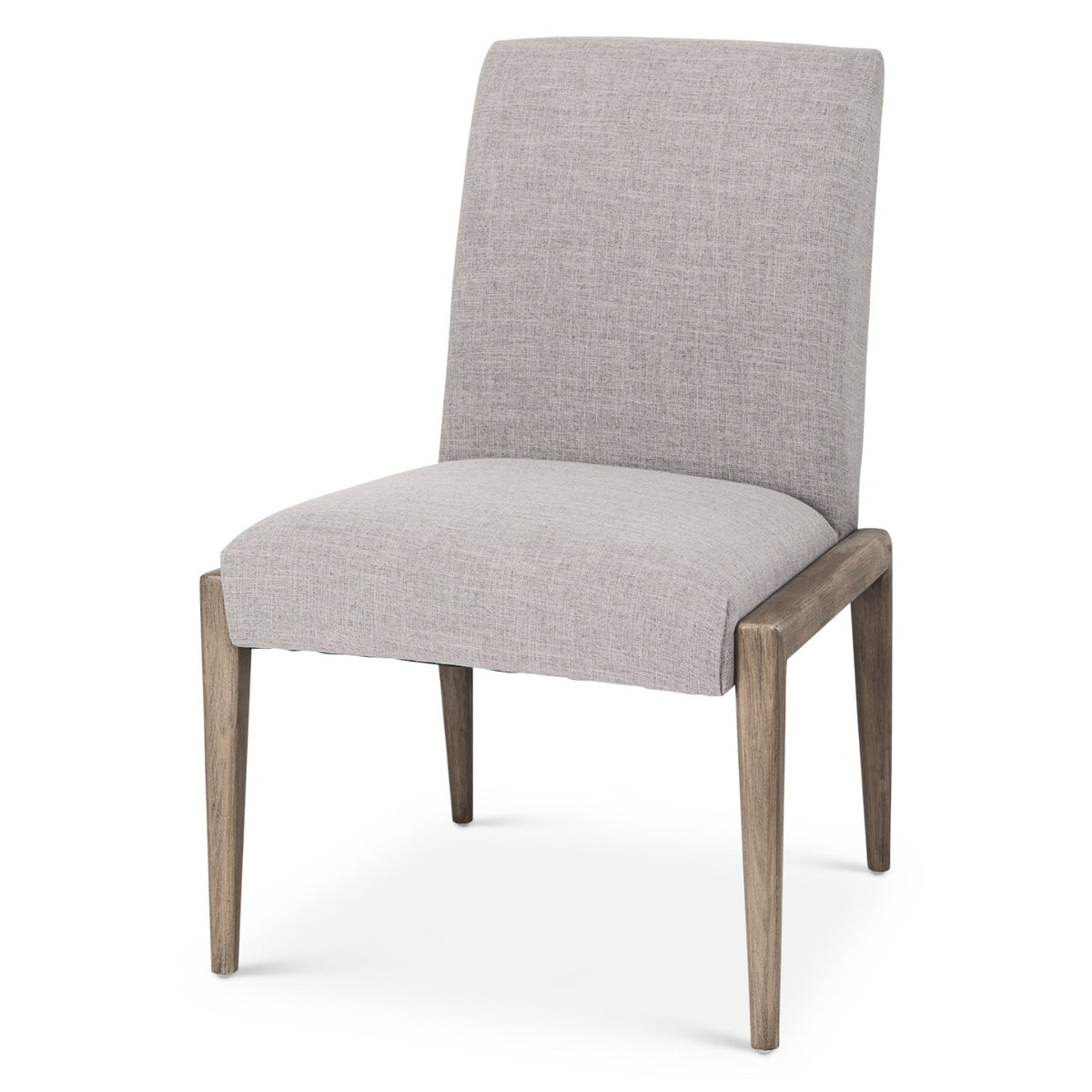 Mercana Palisades Curved Back Dining Side Chair | Gray Fabric w/ Solid Wood