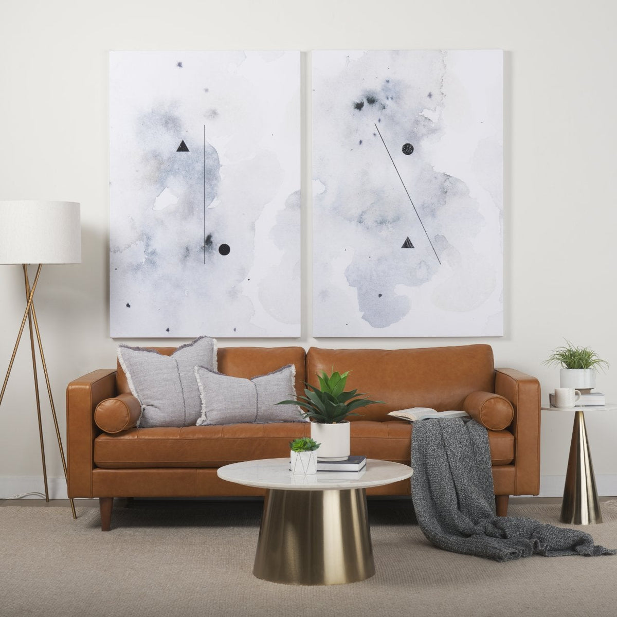 Mercana Svend 88.0L x 38.0W x 34.0H Tan Leather Sofa