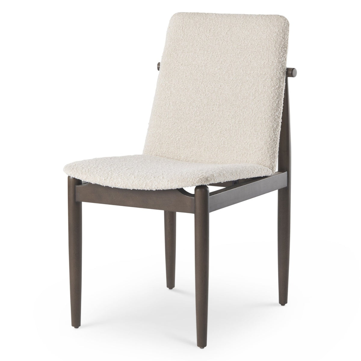Mercana Cavett Cream Boucle w/Dark Wood Curved Back Dining Side Chair Set of 2, primary product view