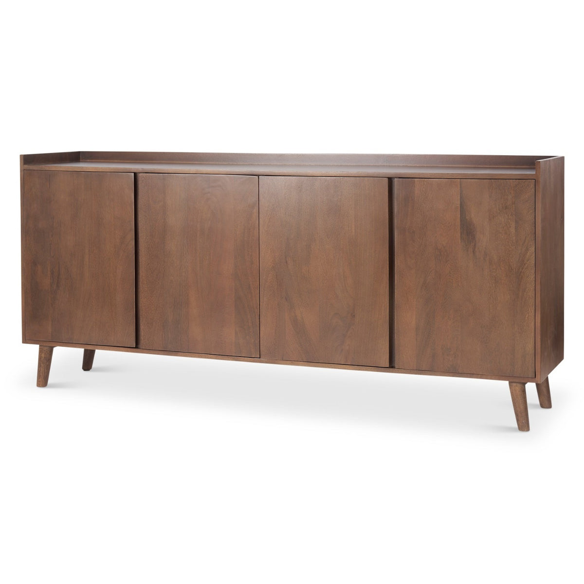 Mercana Lillie Medium Brown Wood 4 Door Tray Top Sideboard, primary product view