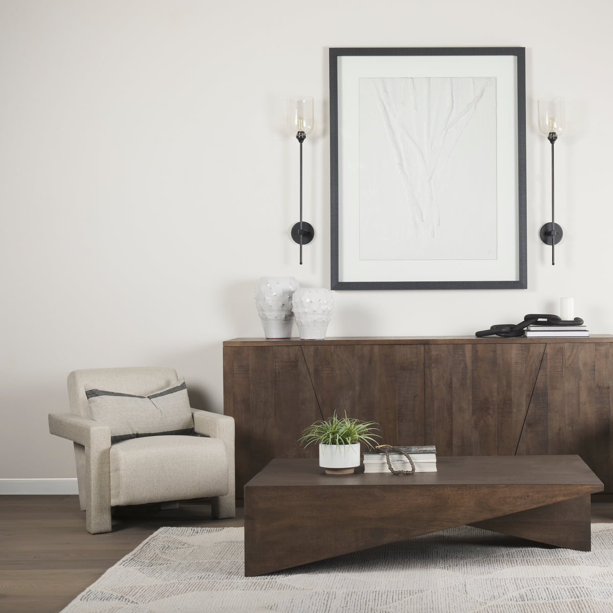 Mercana West 82.0L x 18.0W x 34.0H Wooden Angular Sideboard