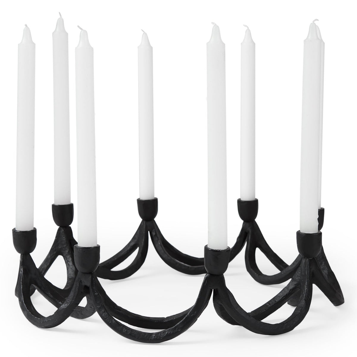 Mercana Seraph Round Candle Holder in Black, primary product view