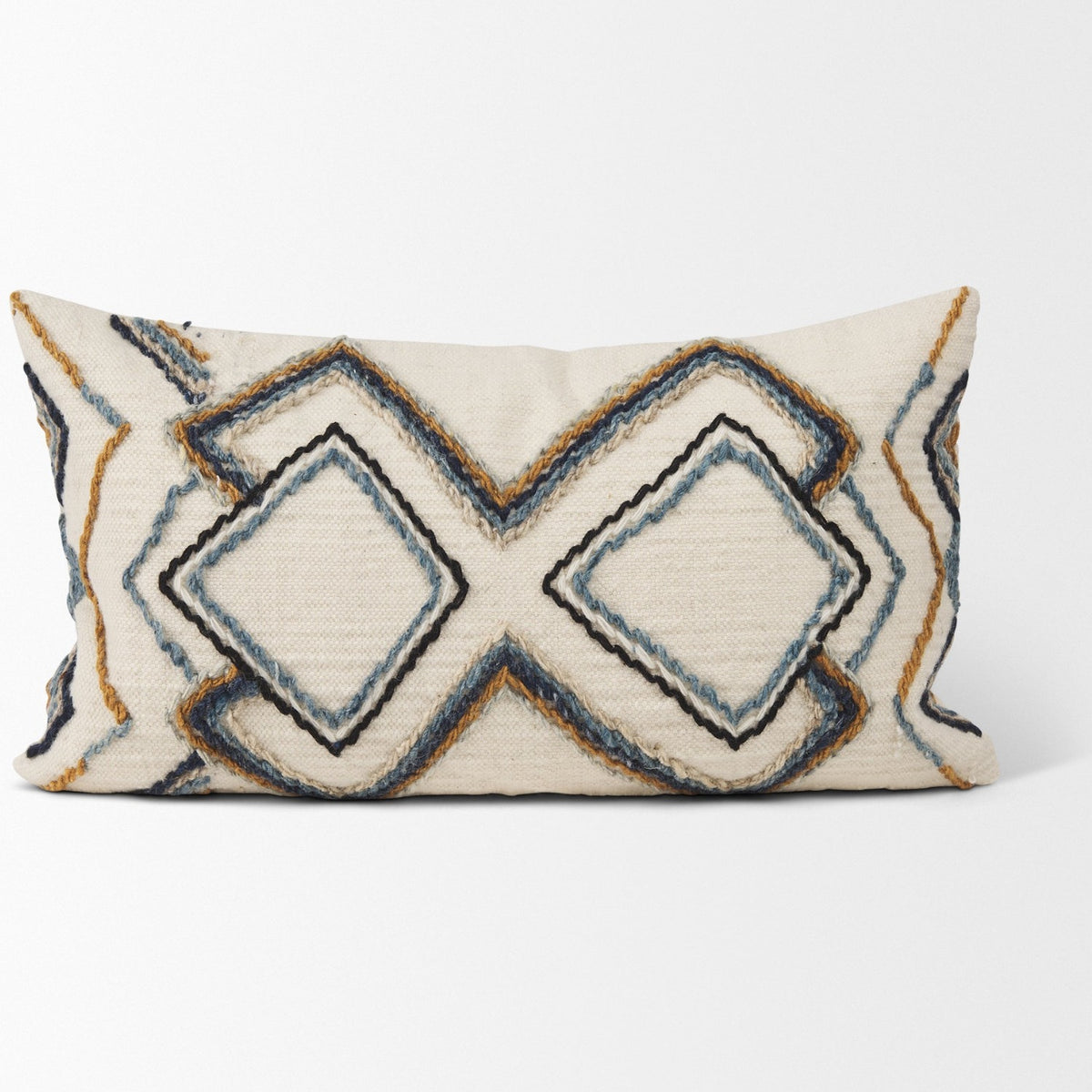 Mercana Kitt Cream Multi Colored Patterned Lumbar Pillow Cover