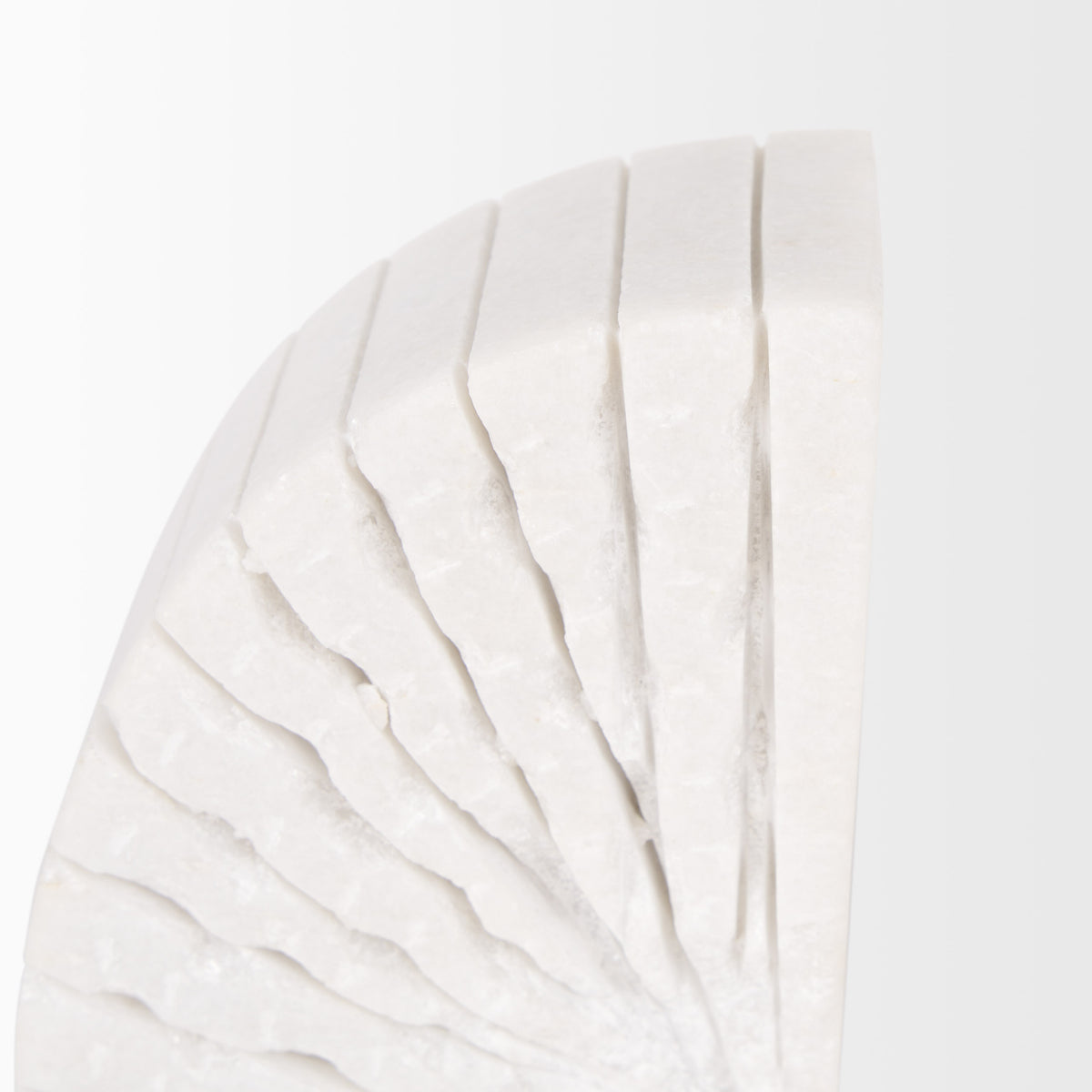 Mercana Stept White Marble Bookends w/rough carving (set of 2)