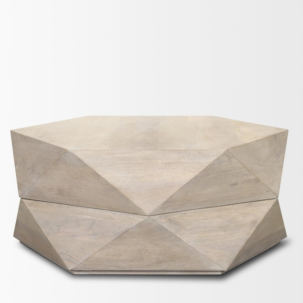 Mercana Arreto 36" Hexagonal Hinged Solid Wood Top and Base Coffee Table
