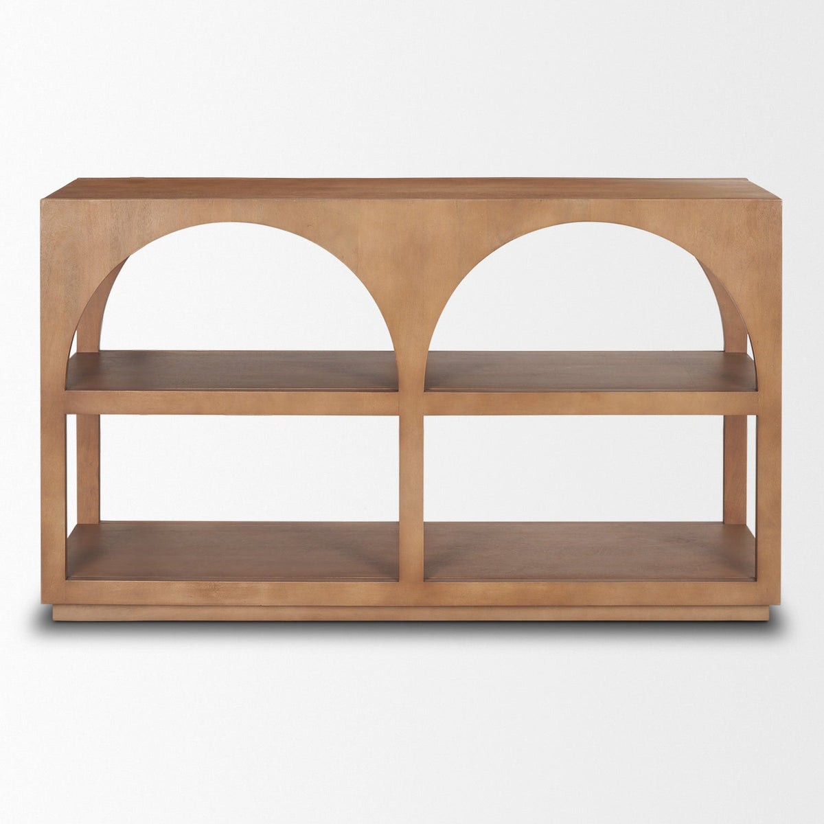 Mercana Bela 54" Arched Console Table Medium Brown Wood
