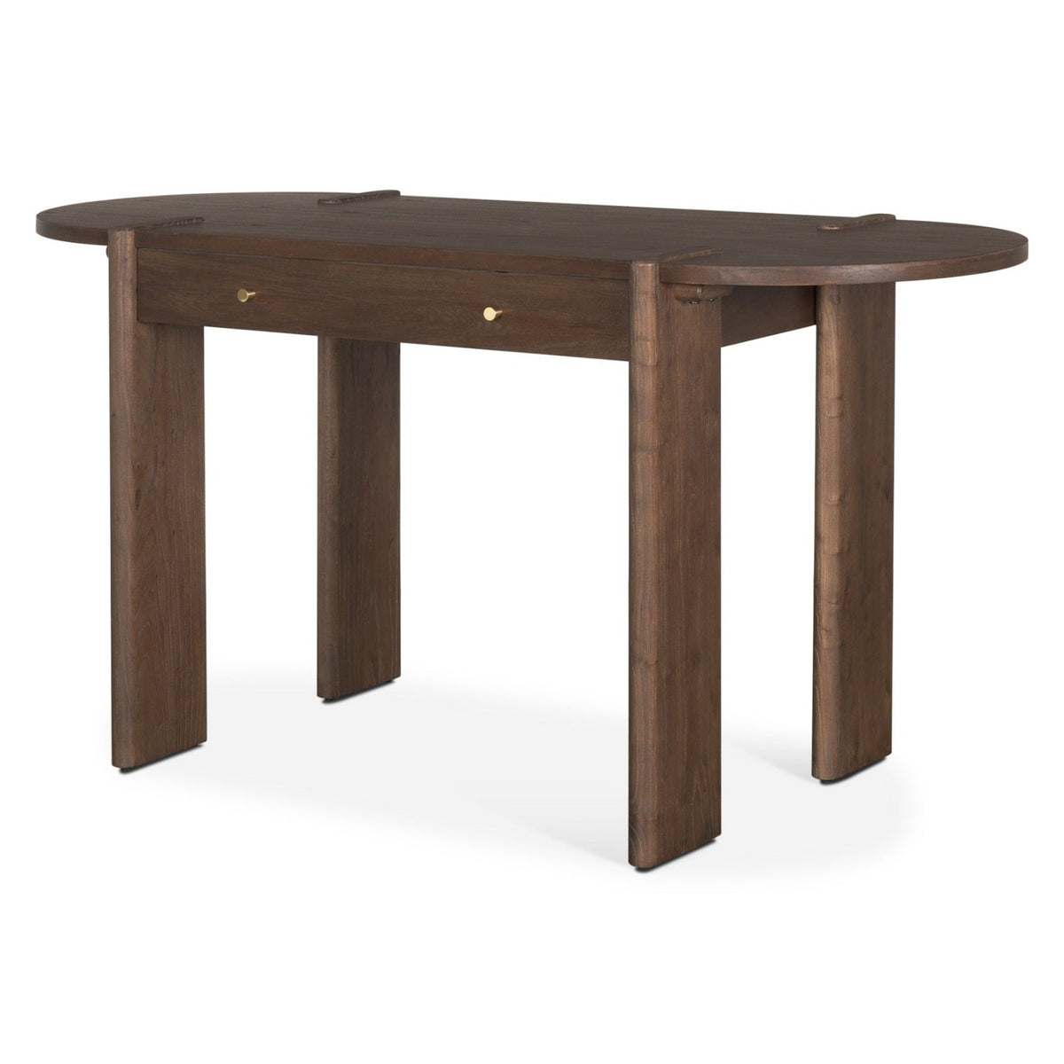 Mercana Sohan Dark Brown Elm Wood Oblong Desk, primary product view