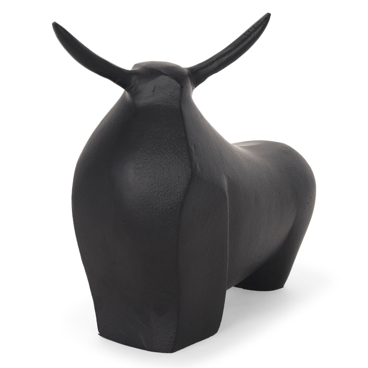 Mercana Radu Large Matte Black Metal Bull Decorative Object, primary product view