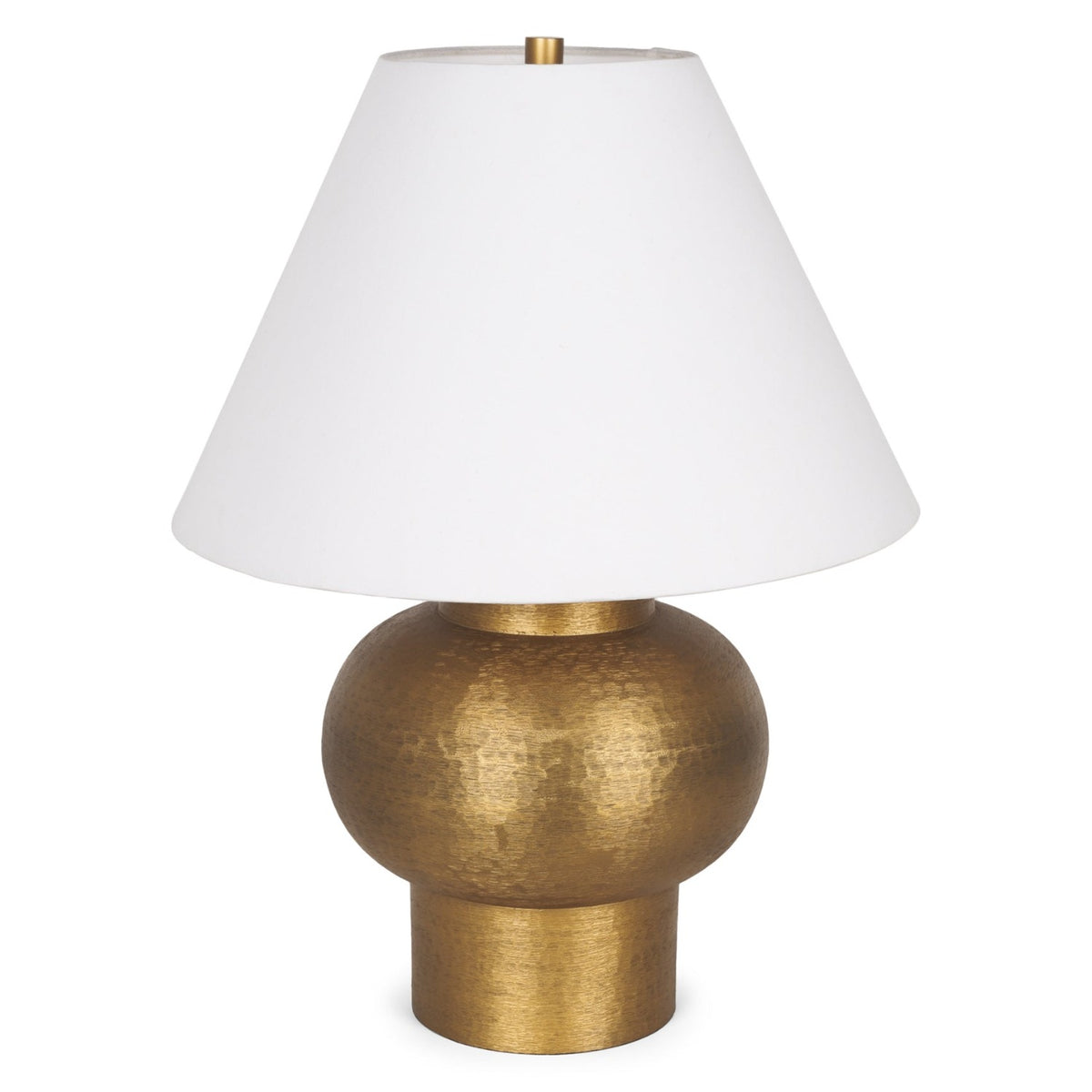 Mercana Salaah Antique Gold Brushed Metal w/Cream Shade Table Lamp, primary product view