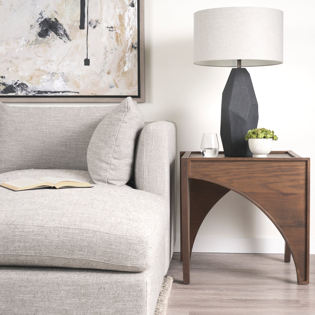 Mercana Laraya Medium Brown Wood w/ Arches End Table