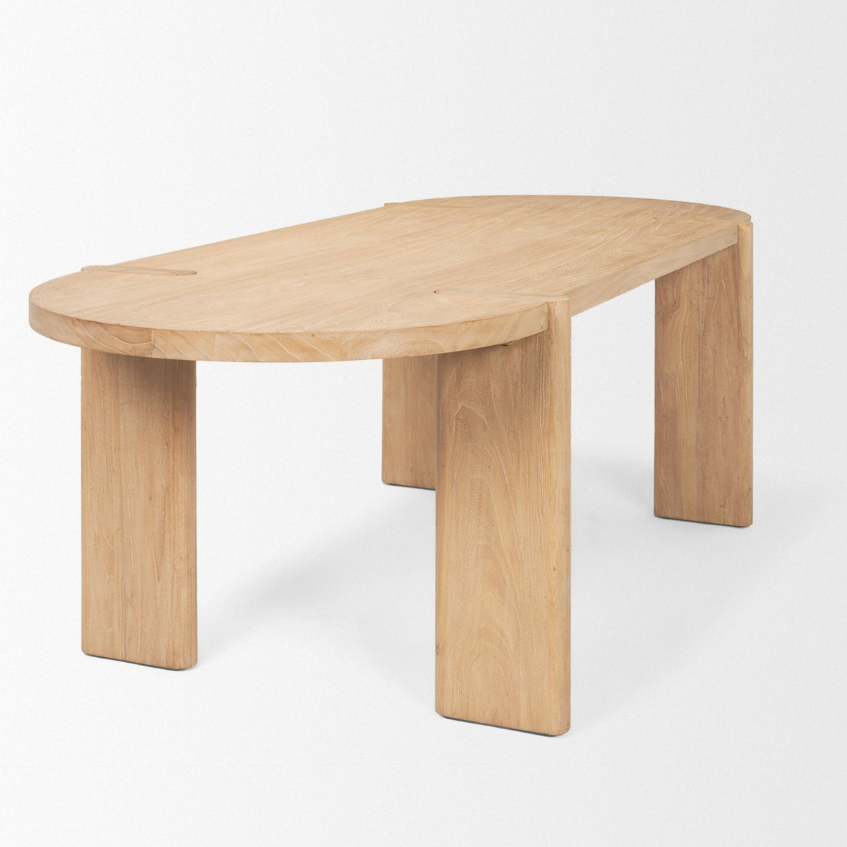 Mercana Sohan 91"L x 38"W Oval Dining Table | Light Brown Wood | Seats 8