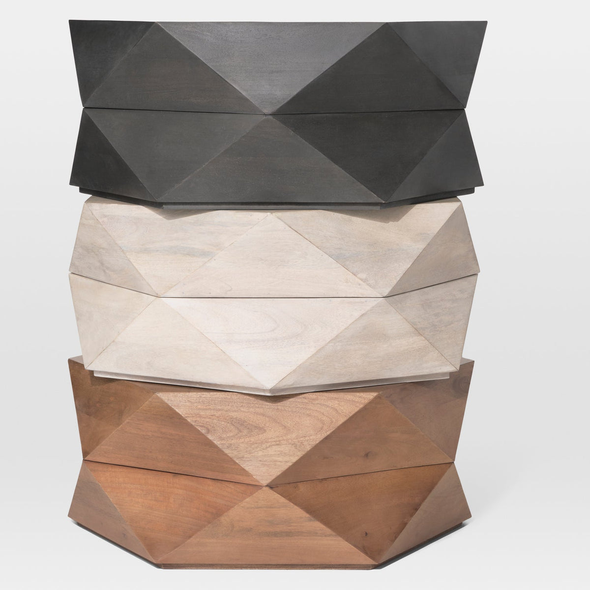 Mercana Arreto 36" Hexagonal Hinged Solid Wood Top and Base Coffee Table