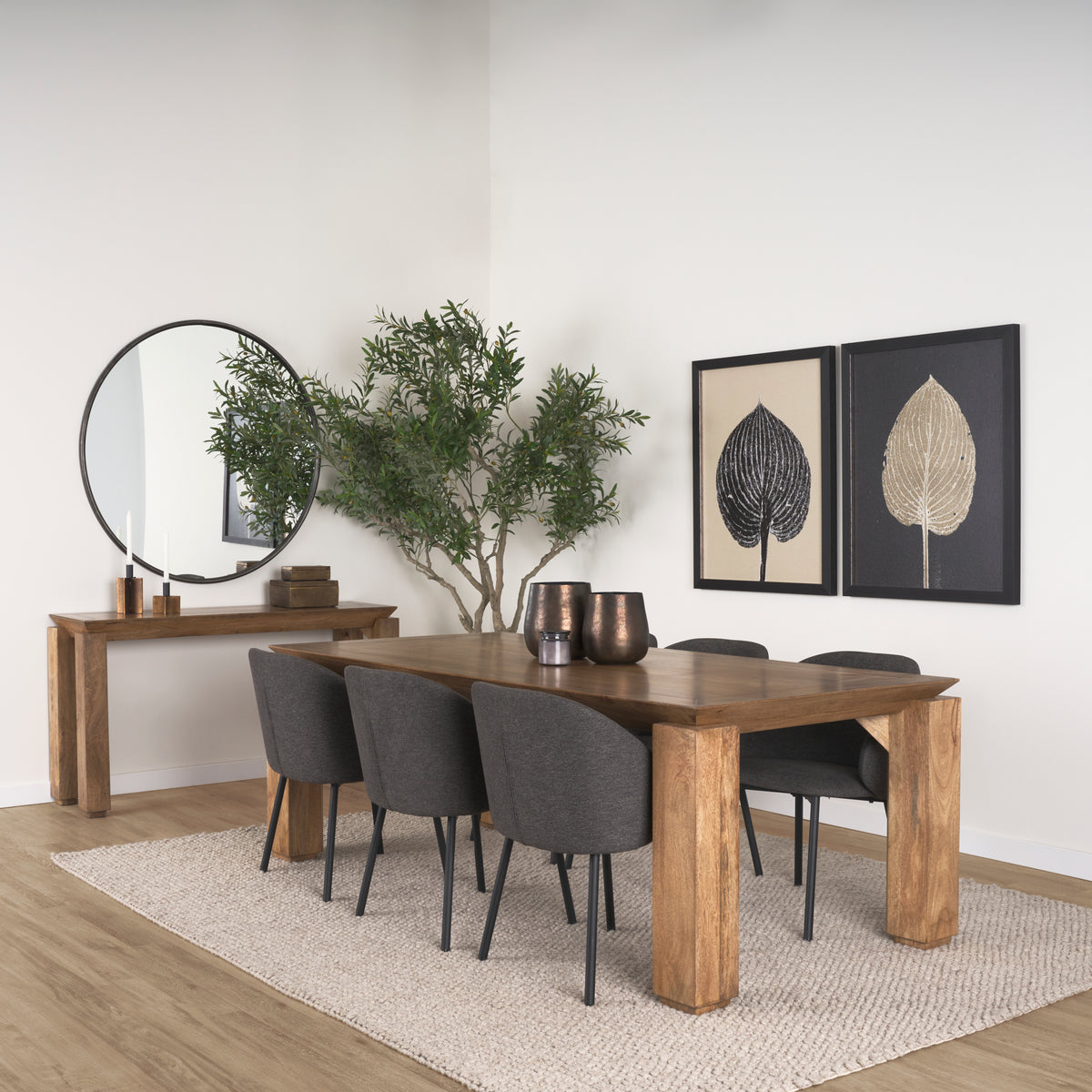 Mercana Sapphira 84"L x 42"W Rectangular Dining Table | Modern | Med Brown Wood | Seats 8