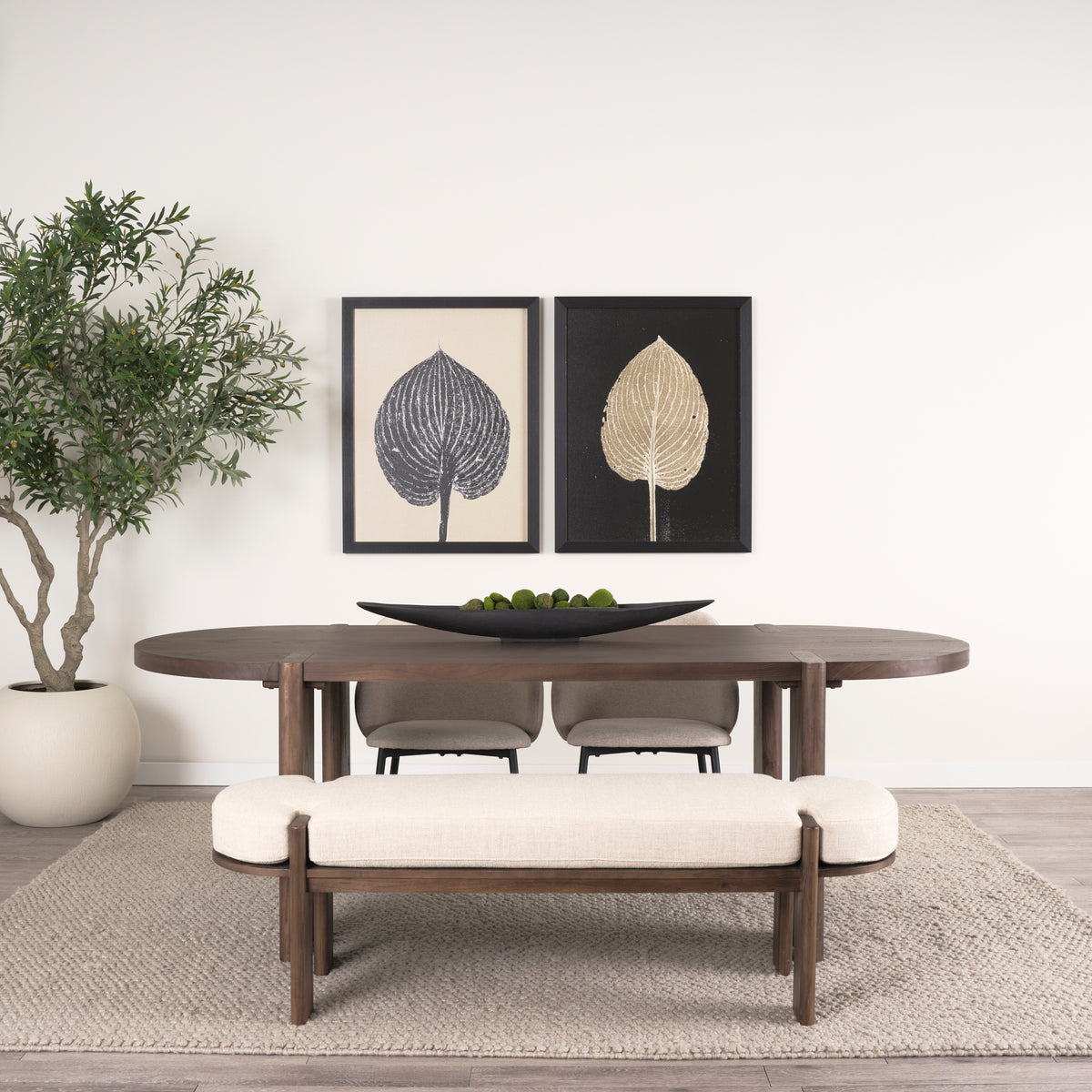 Mercana Sohan 91"L x 38"W Oval Dining Table | Dark Brown Wood | Seats 8