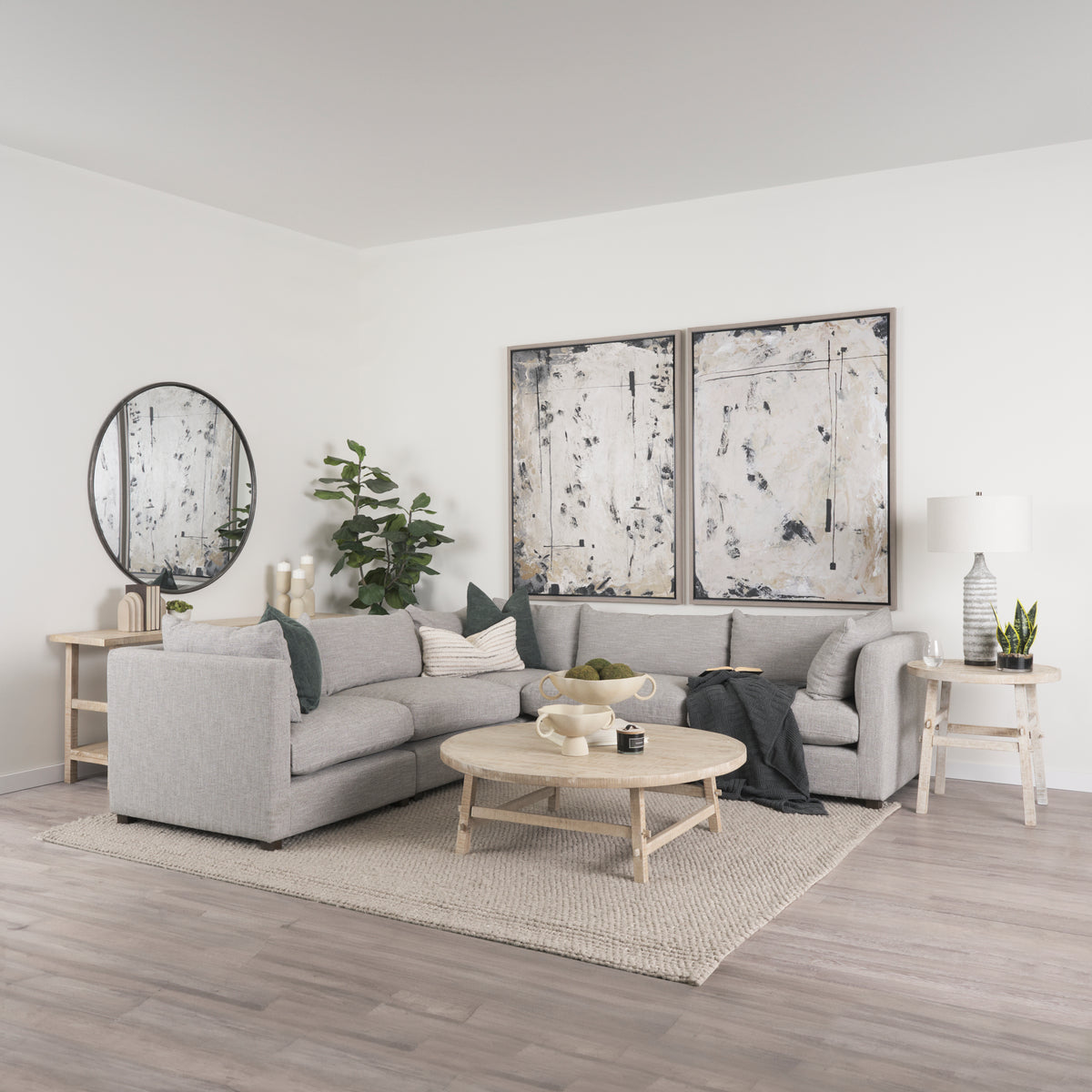 Mercana Halston Corner Light Grey Performance Fabric