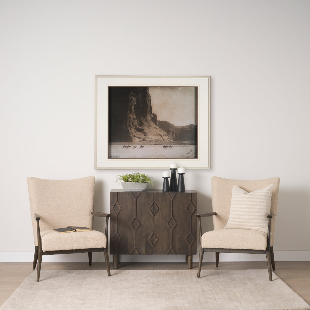 Mercana Argent Beige Boucle Accent Chair