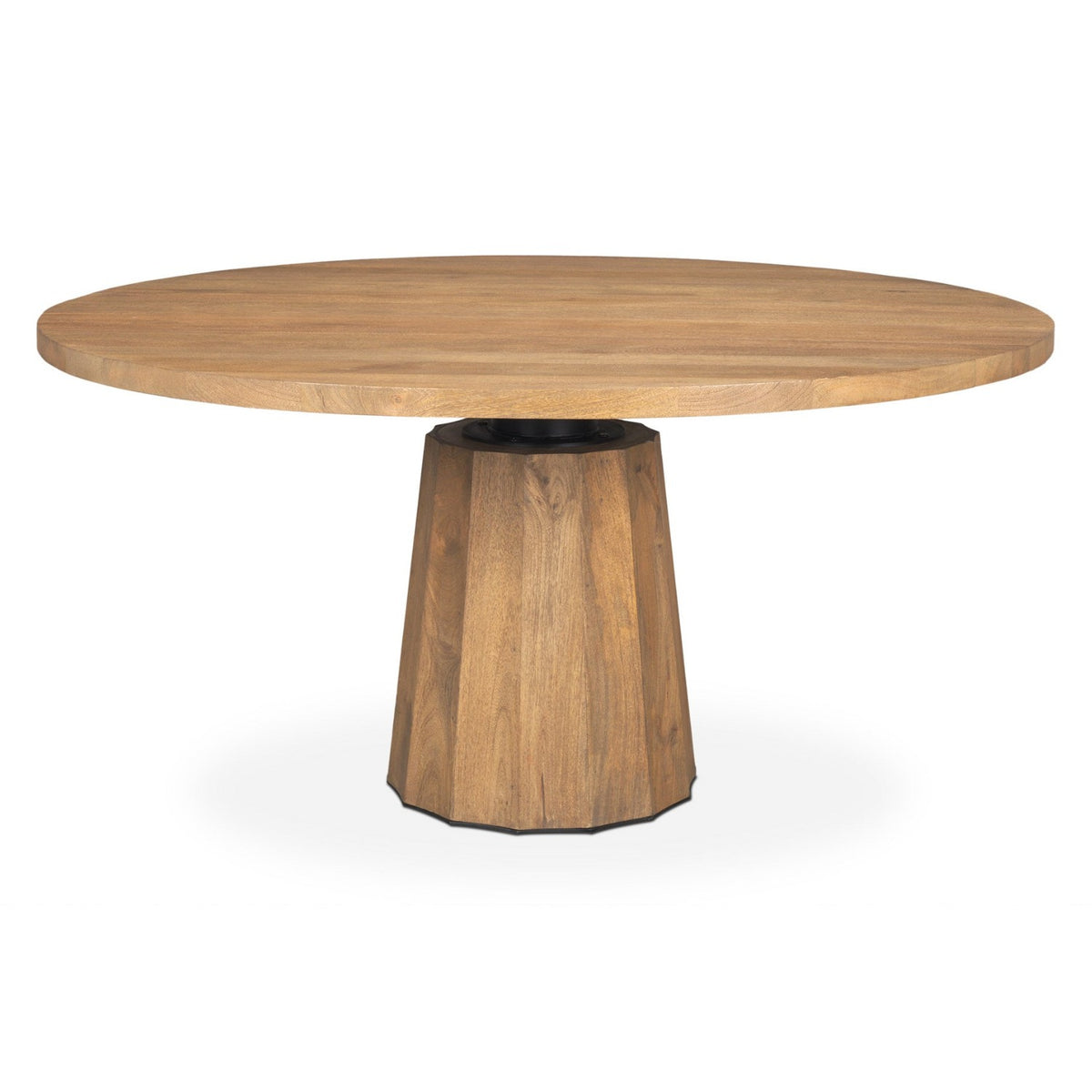 Mercana Swanson Light Brown Wood Round Pedestal Dining Table, primary product view