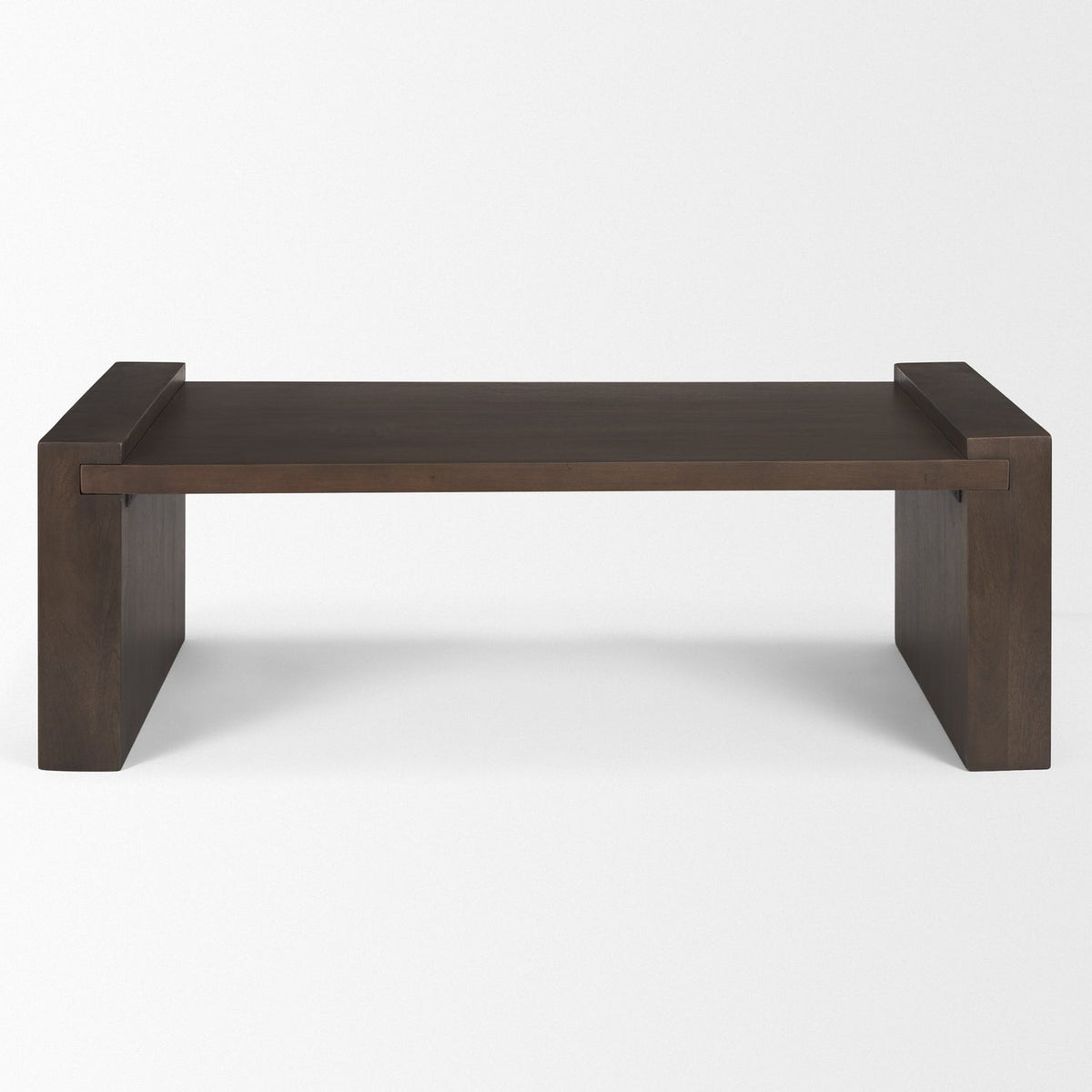 Mercana Wesson Dark Brown Wooden Rectangular Coffee Table