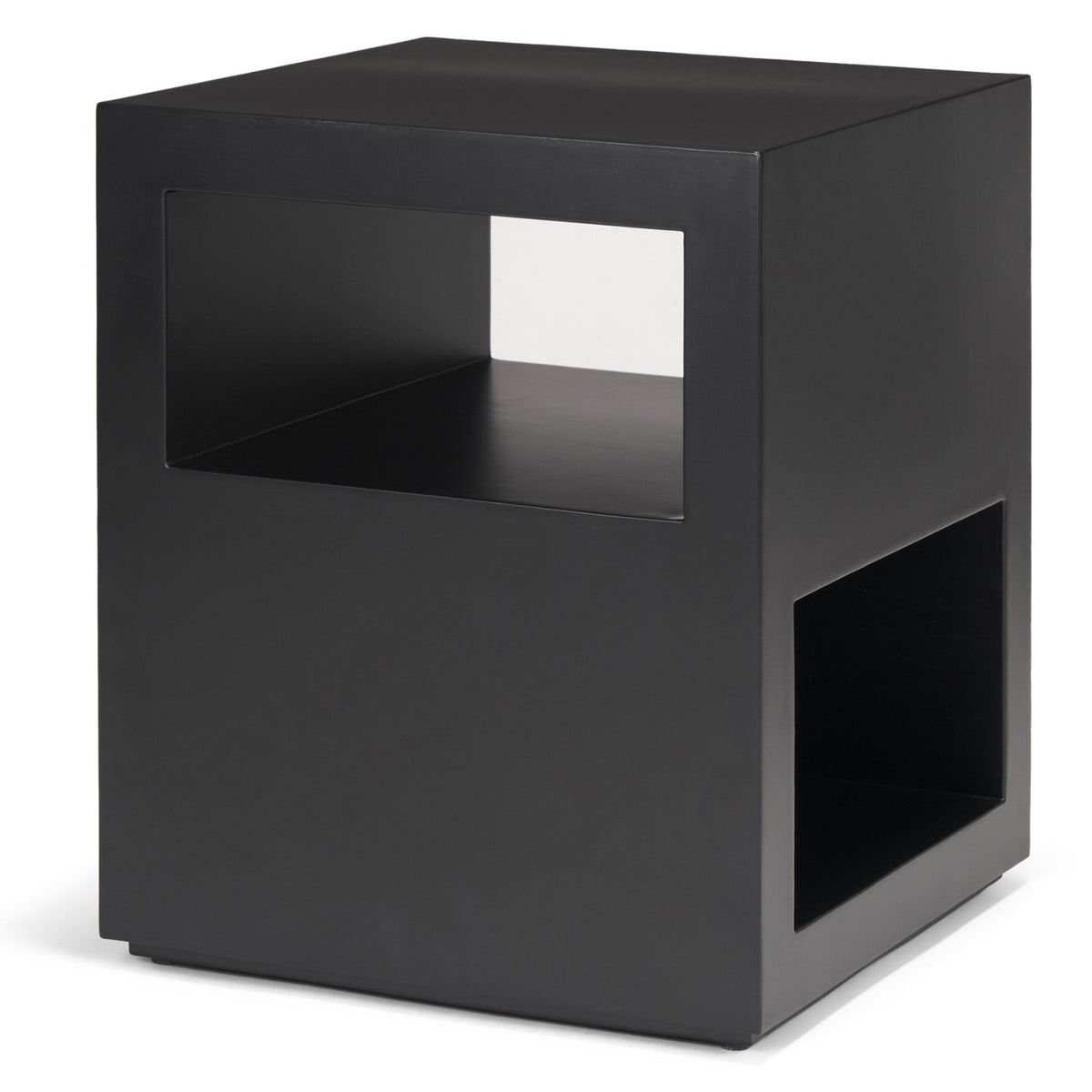 Mercana Vondra Matte Black Metal w/Open Shelves Side Table Set of 2, primary product view