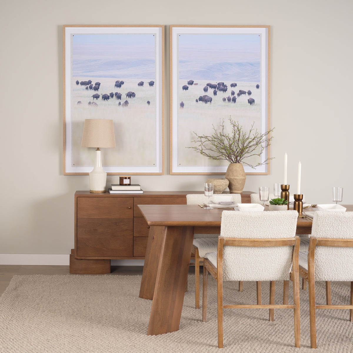 Mercana Jonan 94"L x 42"W Rectangular Dining Table | Med Brown Wood | Seats 8