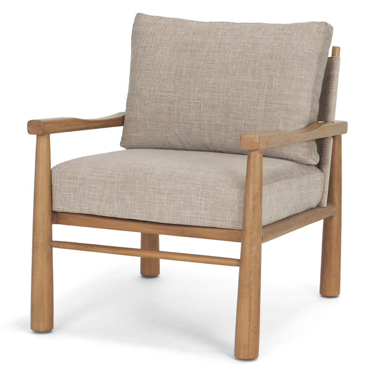 Mercana Witton Gray Beech Wood Slingback Backrest Accent Lounge Chair, primary product view