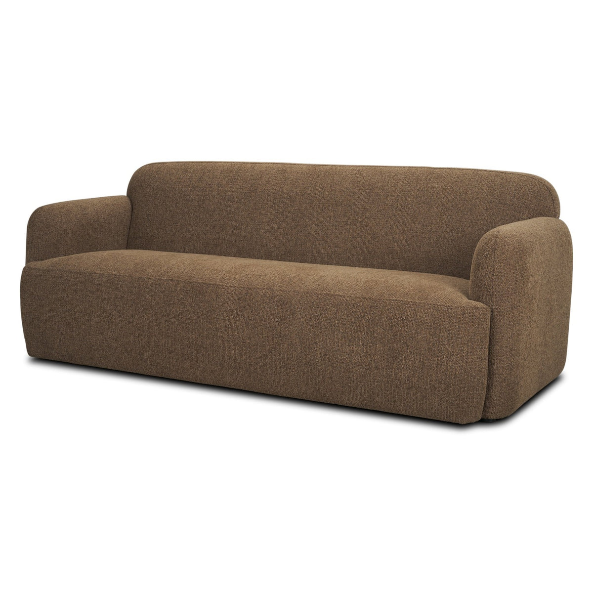 Mercana Saga Textured Brown Plush 3 Seater Sofa, primary product view