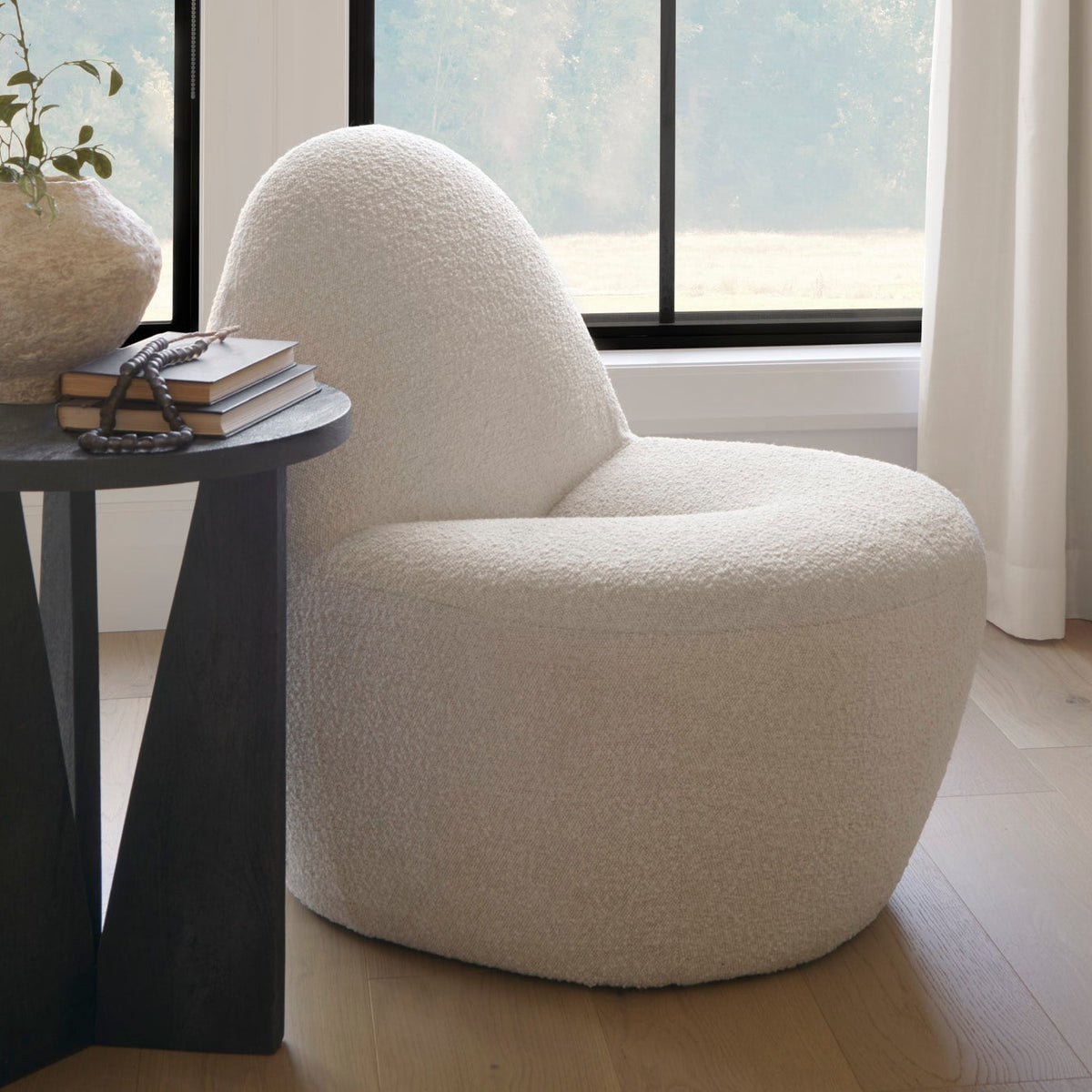 Mercana Beverly Cream Boucle Accent Chair, primary product view
