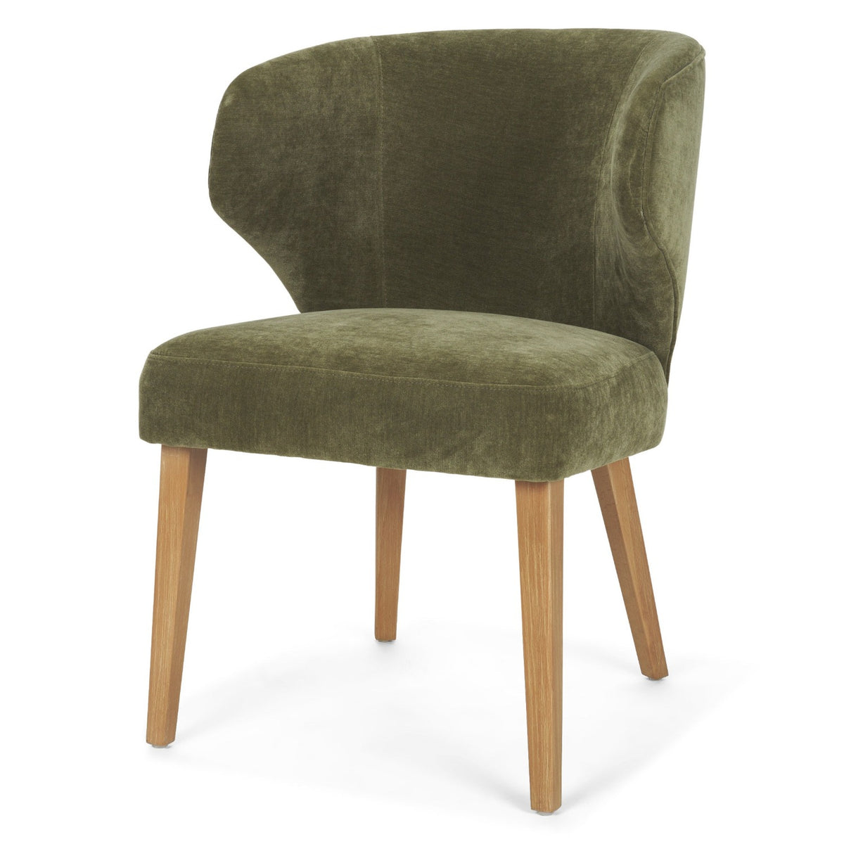 Mercana Niles Moss Olive w/Wooden Wingback Dining Side Chair Set of 2 in Green, primary product view