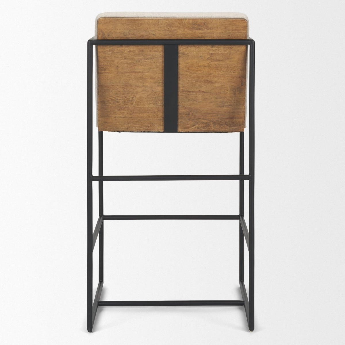 Mercana Stamford 36.5" Light Beige Upholstered Seat w/ Wood Back, Metal Frame Counter Stool