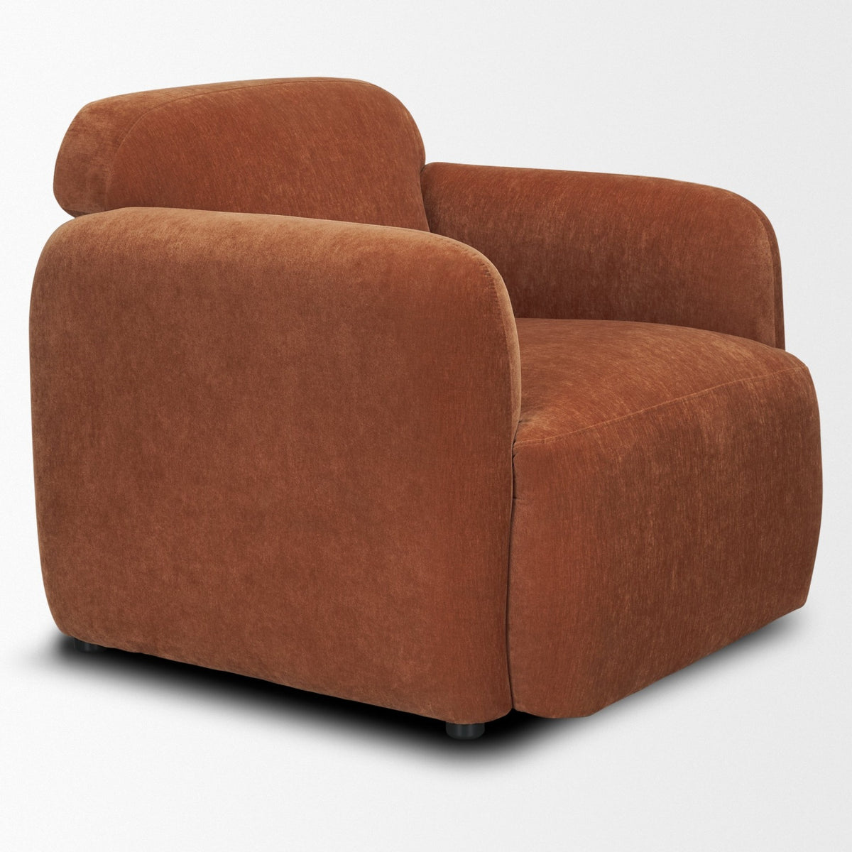 Mercana Saga Stonewashed Rust Chenille Fabric Upholstered Chair