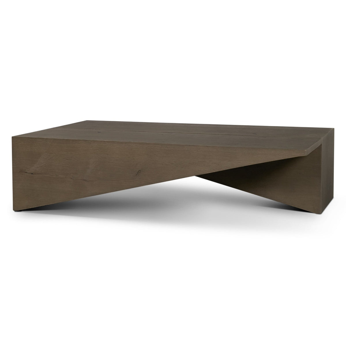Mercana West Mid-Brown Oak Wood Rectangular Coffee Table in Dark Brown, primary product view