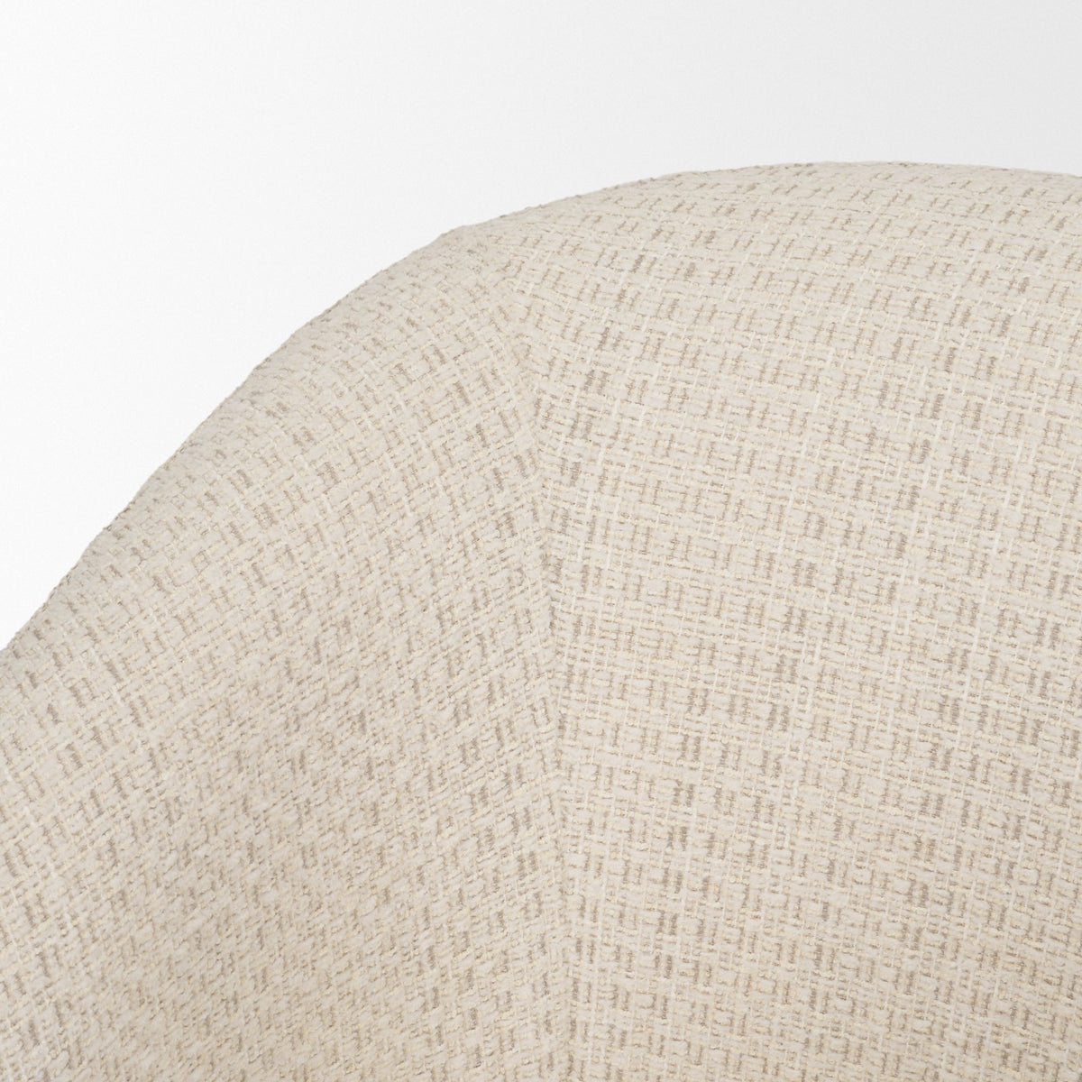 Mercana Curtis Barrel Back Dining Arm Chair | Cream Fabric w/ Tapered Wood