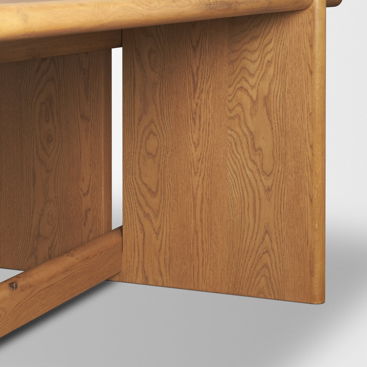 Mercana Rowan 94"L x 44"W Rectangular Dining Table | Modern | Light Brown Oak Wood | Seats 8