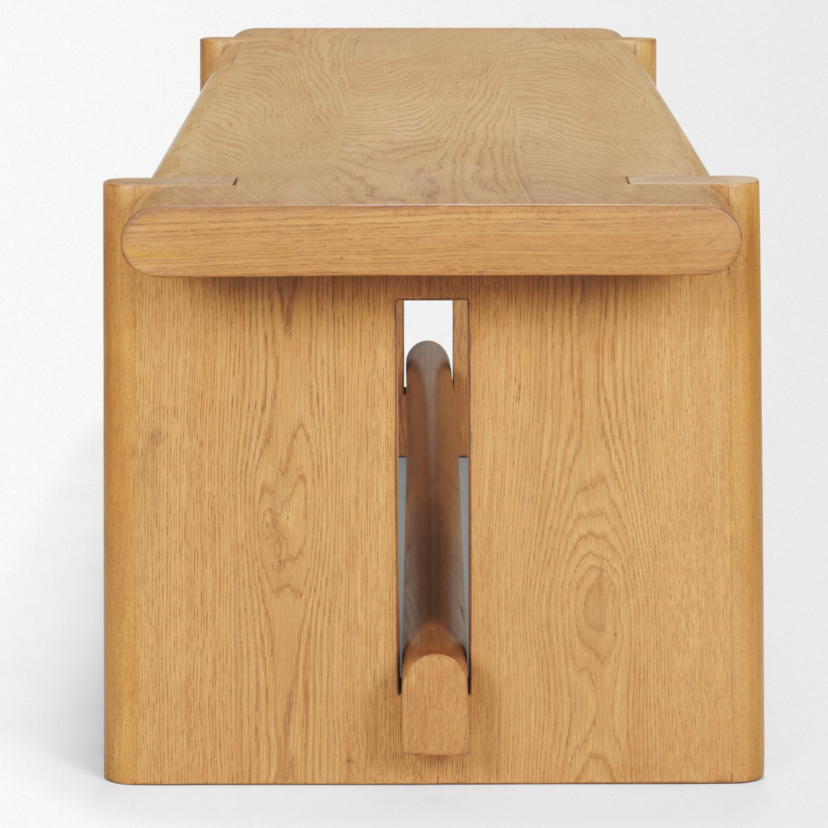 Mercana Rowan Light Brown Oak Wood Bench