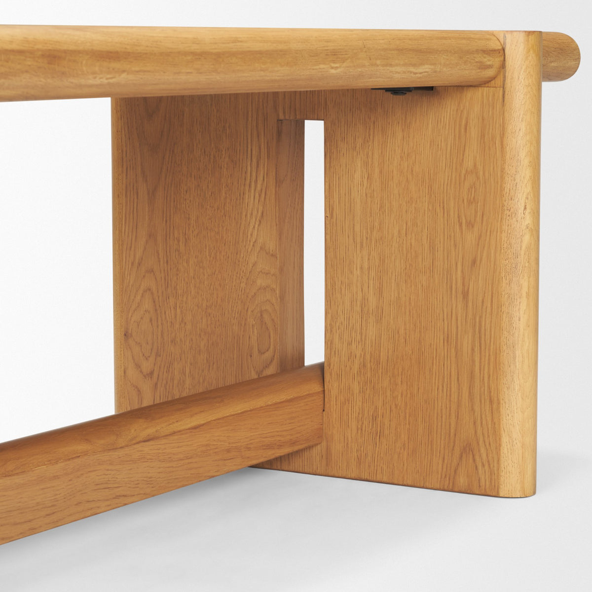 Mercana Rowan Light Brown Oak Wood Bench