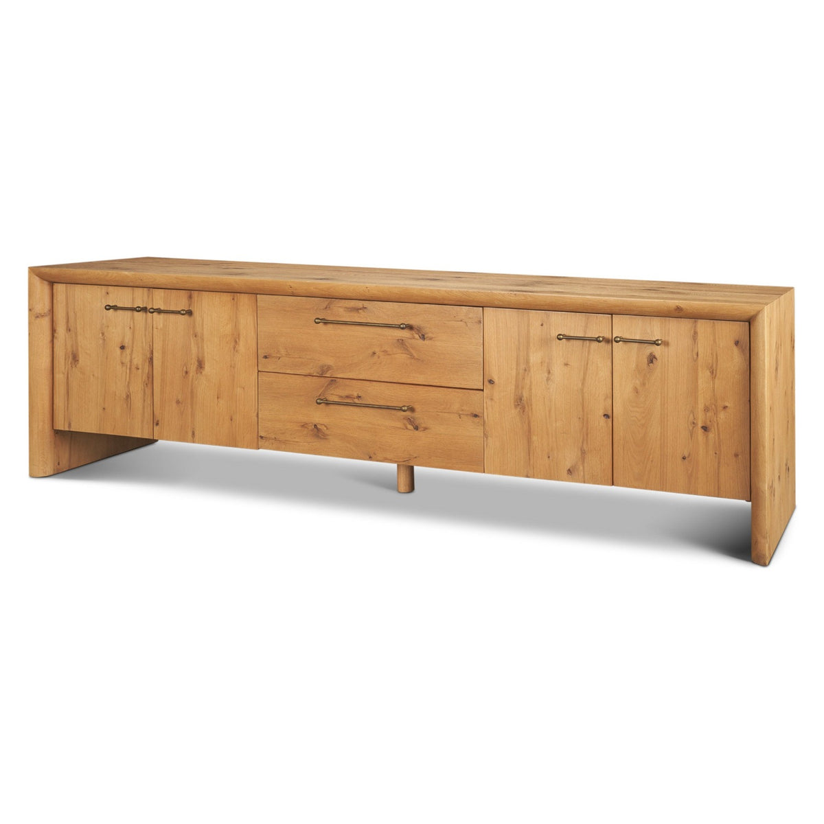 Mercana Belford 94" Light Brown Oak Wood Media Console