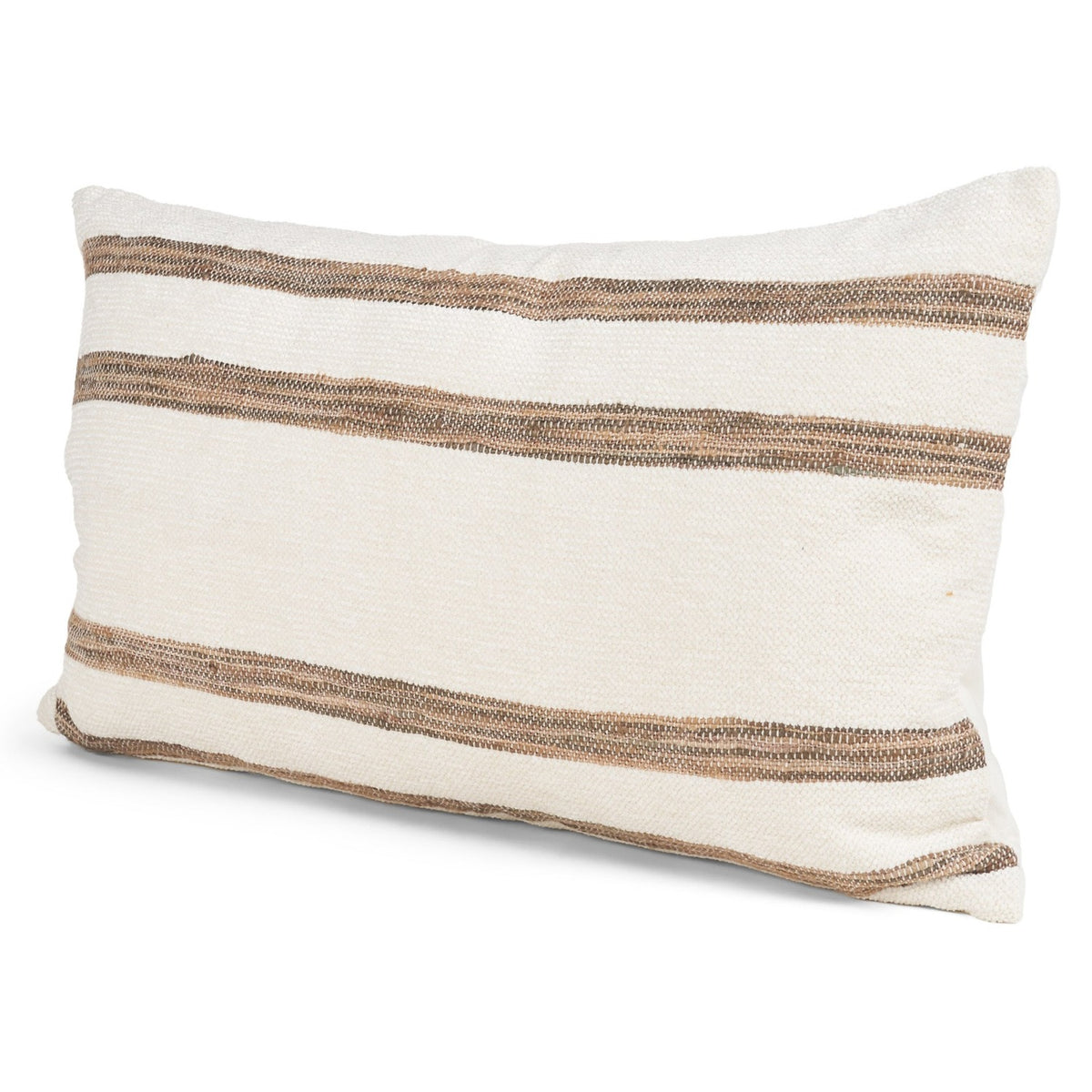 Mercana Maryn Lumbar Cream w/Brown Stripes Decorative Pillow Cover, primary product view