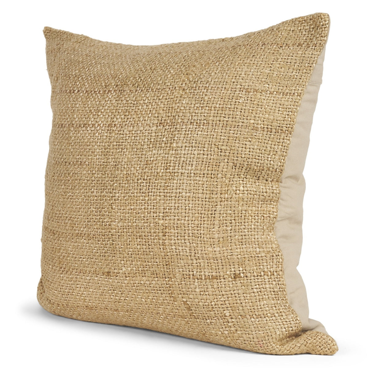 Mercana Lowen Square Gold Woven Decorative Pillow Cover in Beige, primary product view