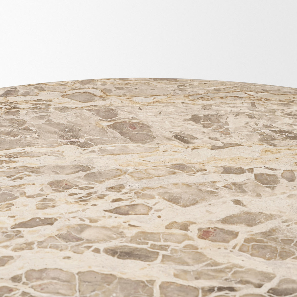 Mercana Rivaro 59" Round Dining Table | Solid Beige Marble | Seats 6