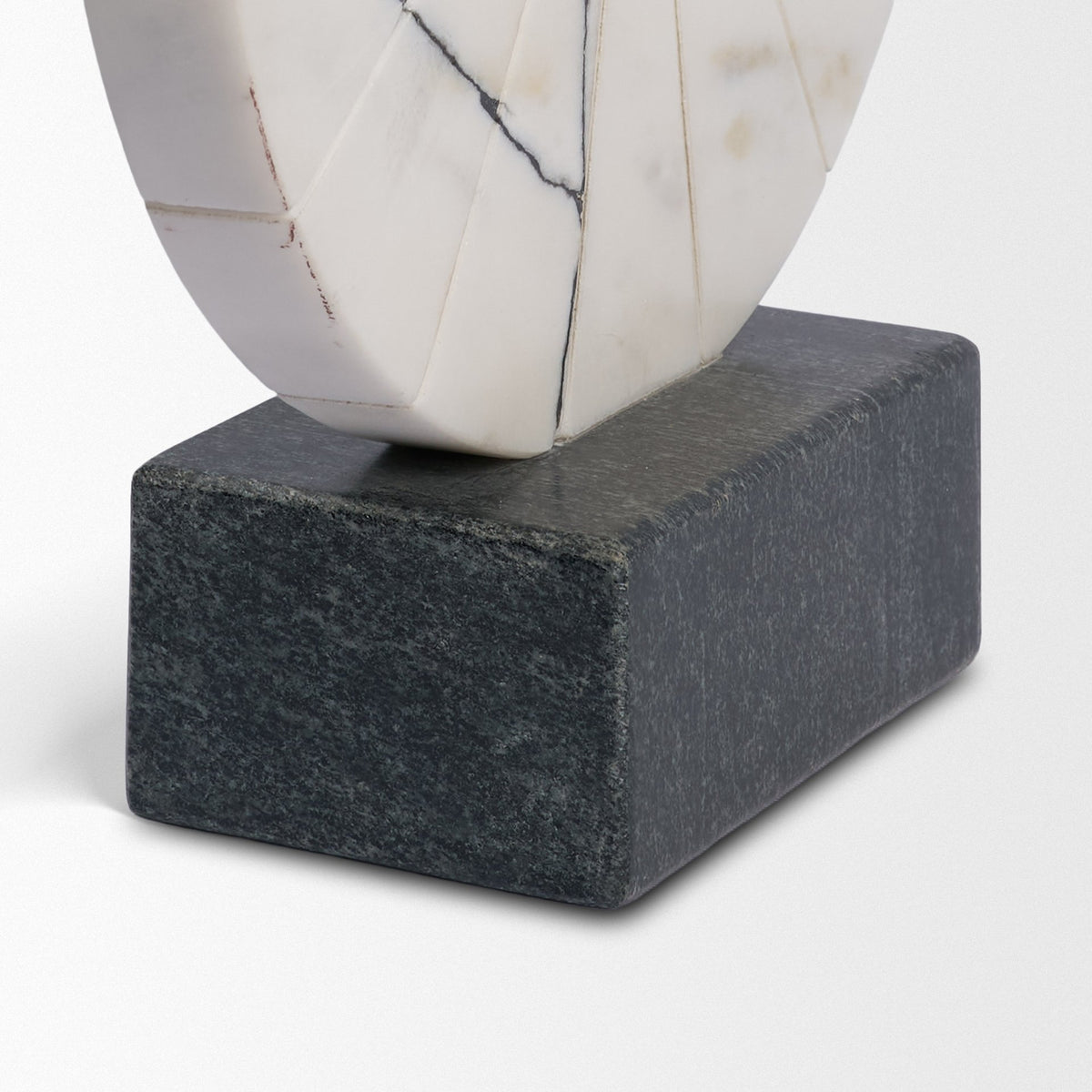 Mercana Orin White Marble Round Disc Decorative Object
