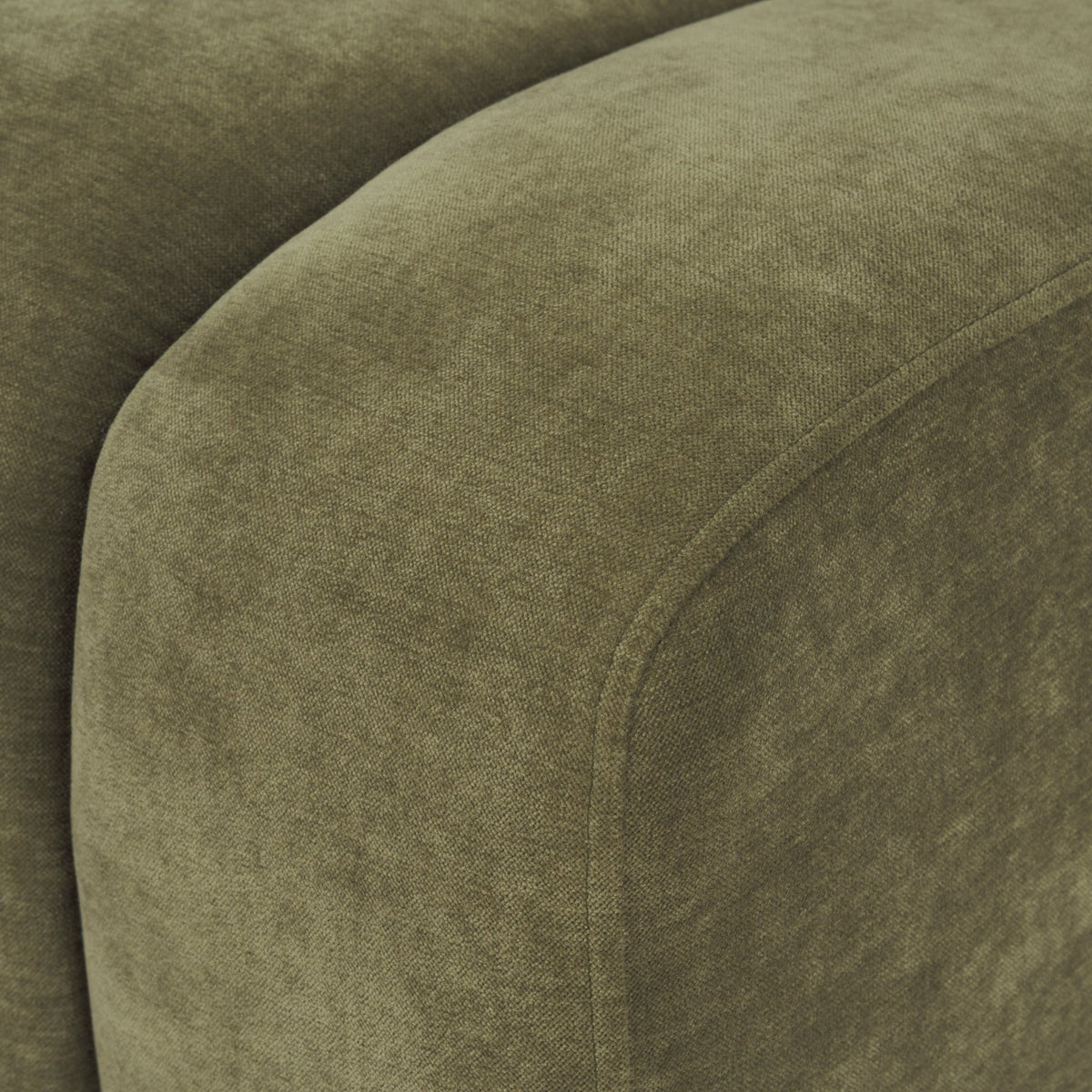 Mercana Wilkins Barrel Back Dining Arm Chair | Moss Olive Fabric w/ Wood