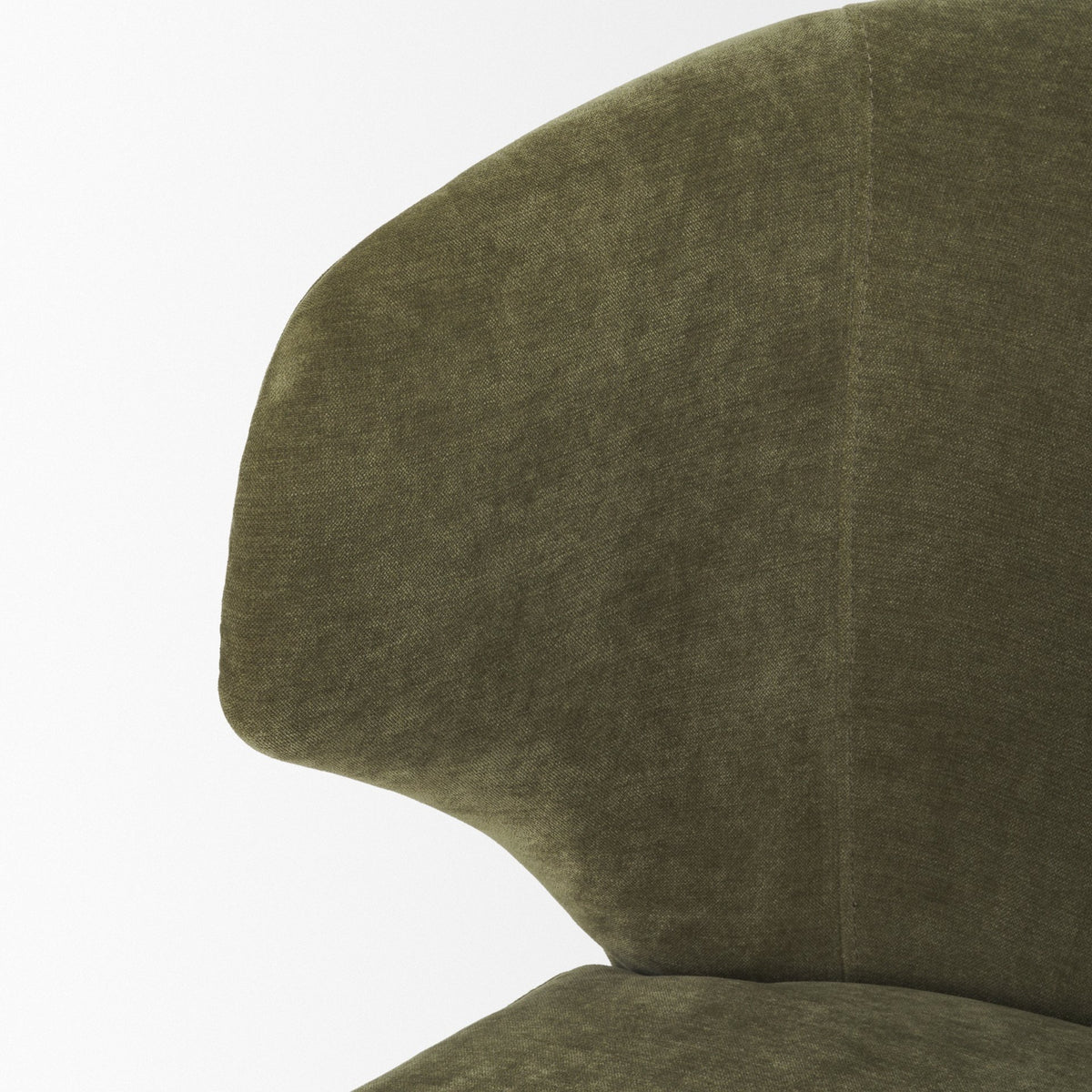 Mercana Niles Wingback Dining Side Chair | Moss Olive Fabric w/ Wooden
