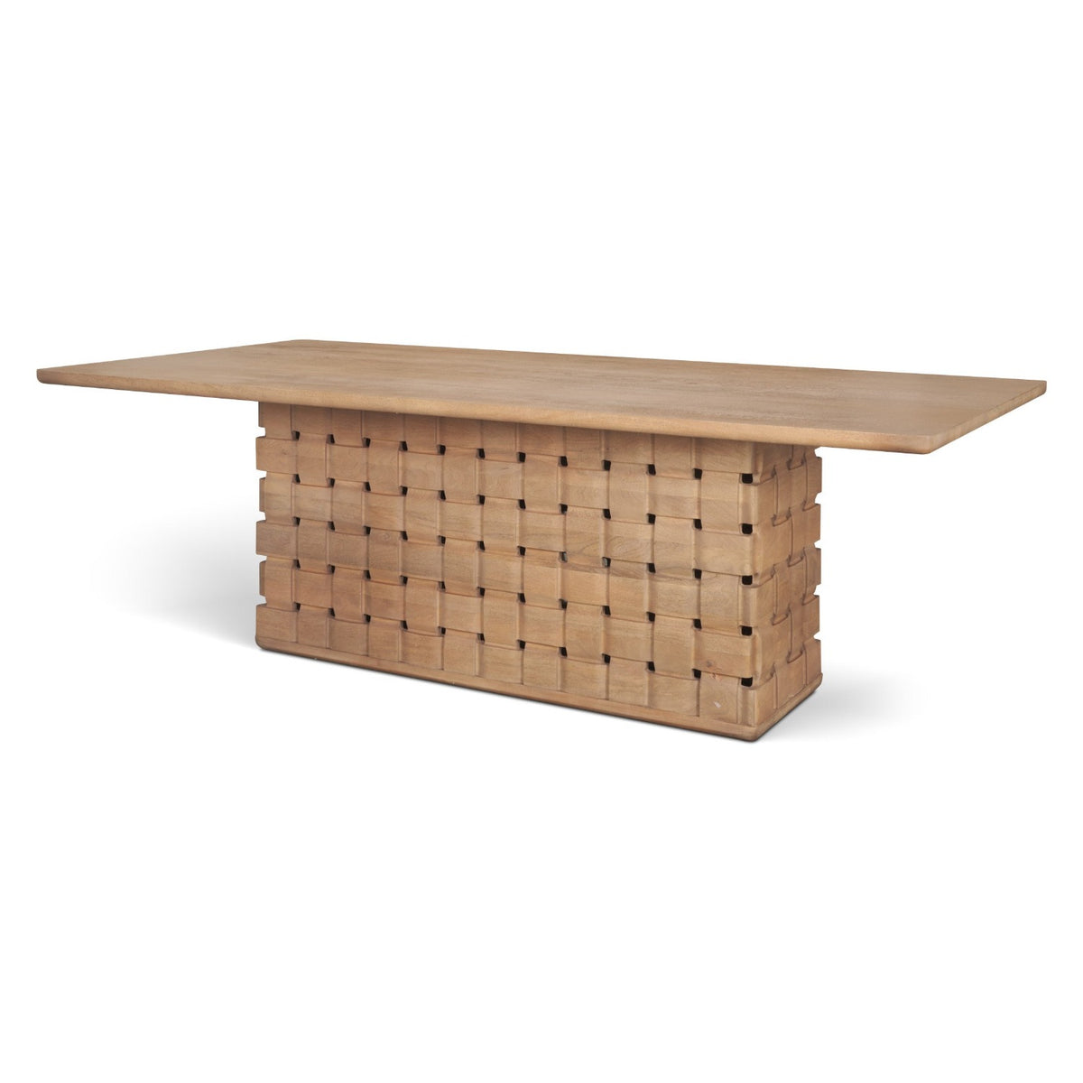 Mercana Trellyn Light Brown Wood Rectangular Dining Table, primary product view