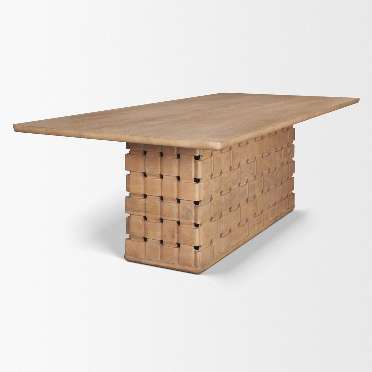 Mercana Trellyn 99"L x 44"W Rectangular Dining Table | Modern | Light Brown Wood | Seats 8