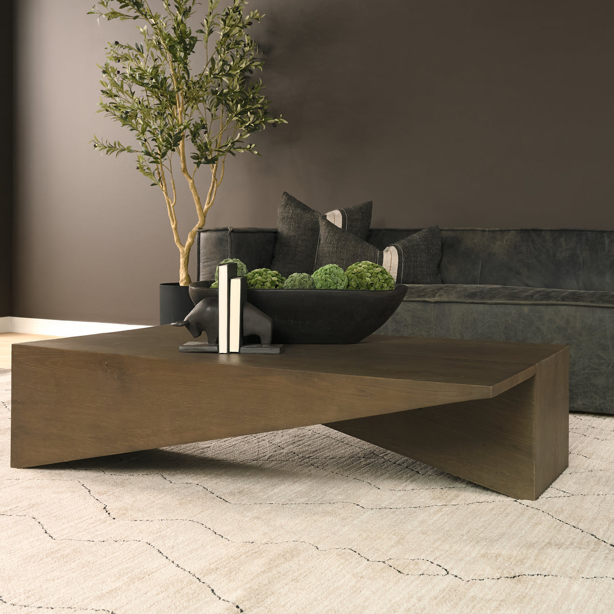 Mercana West Mid-Brown Oak Wood Rectangular Coffee Table