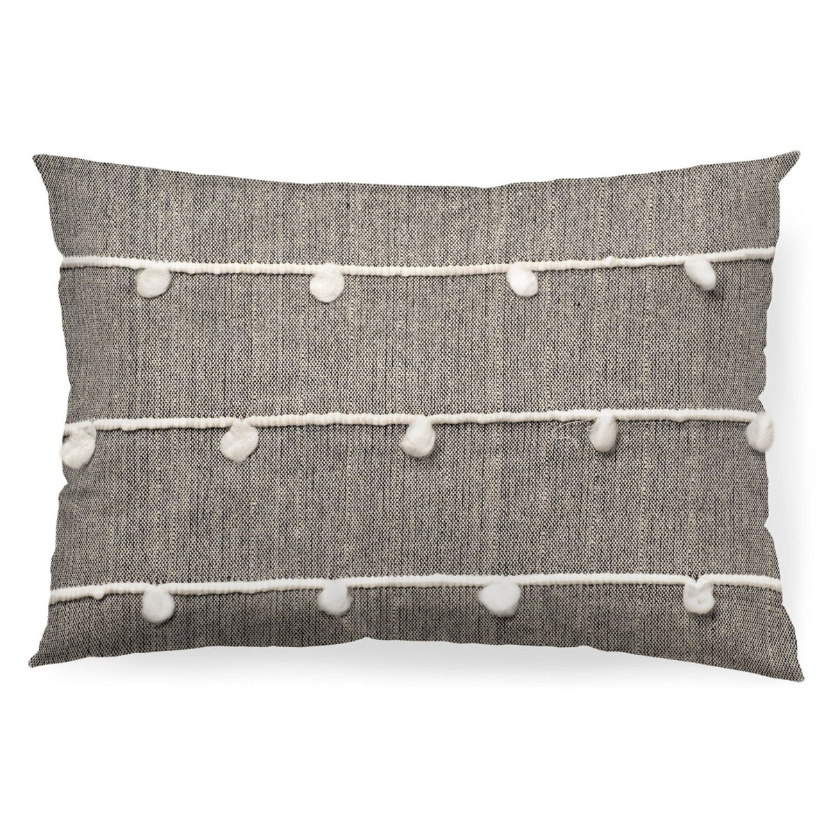Mercana Linda Navy And Cream With White Detail Pillow Cover w/Down Filler