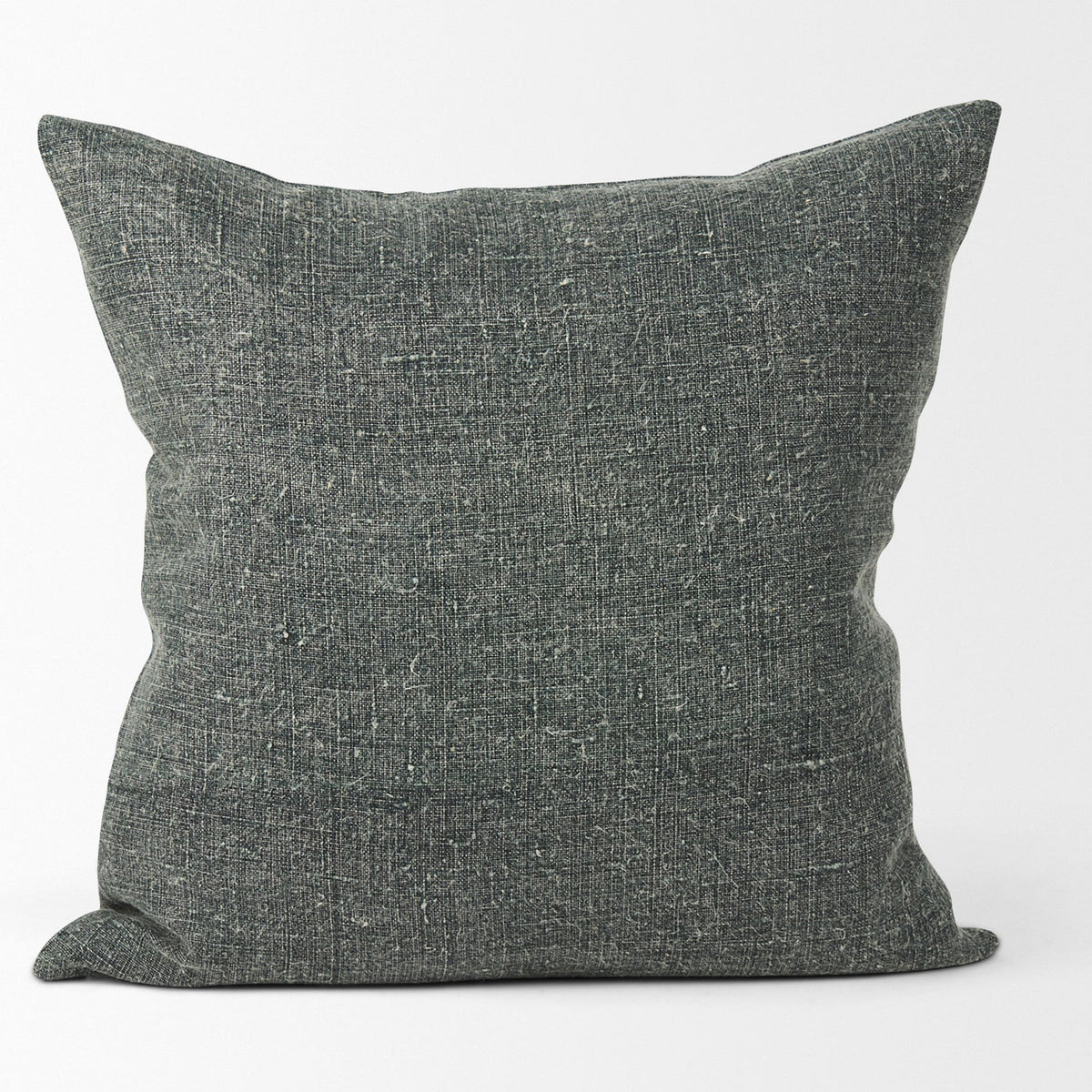 Mercana Jack Green Linen Square Decorative Pillow Cover w/Down Filler