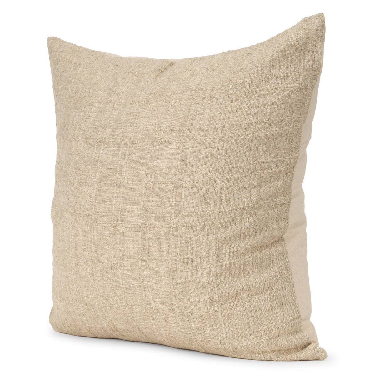 Mercana Jeren Beige Cotton Linen Square Throw Pillow, primary product view